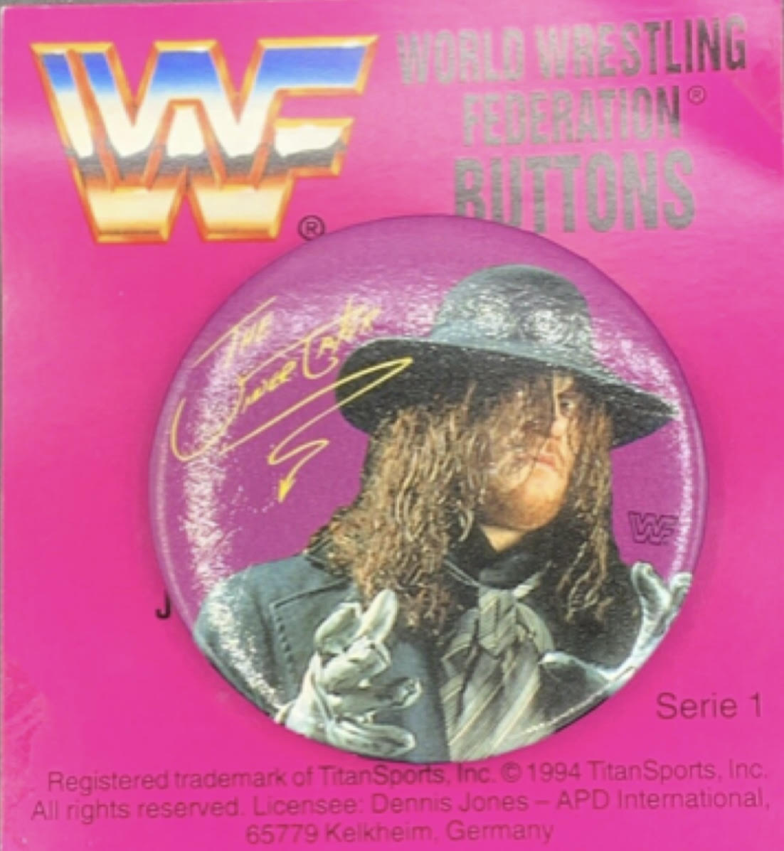 Undertaker WWF Button from Germany