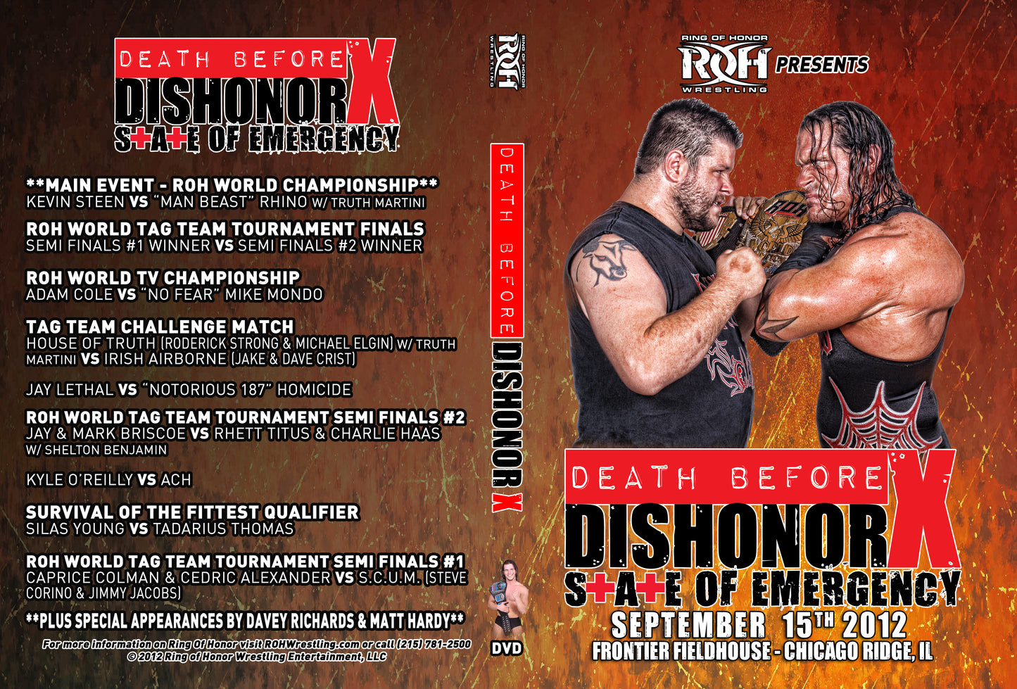 Death Before Dishonor X- Chicago Ridge, IL 9/15/12 (DVD)