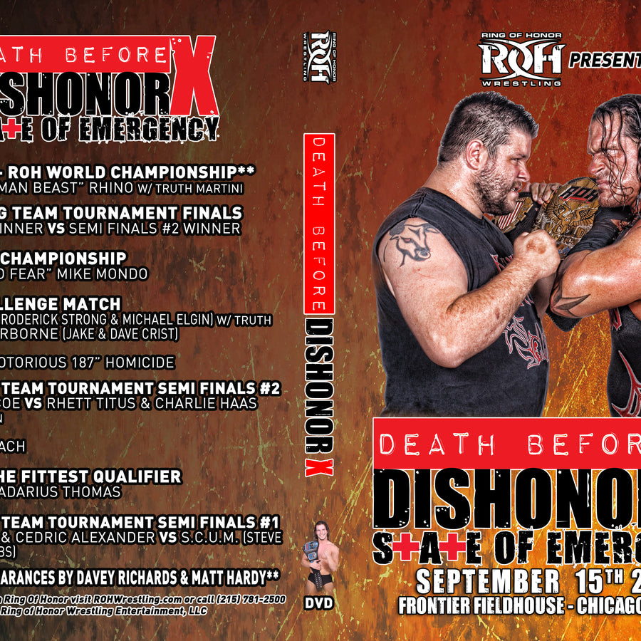 Death Before Dishonor X- Chicago Ridge, IL 9/15/12 (DVD)