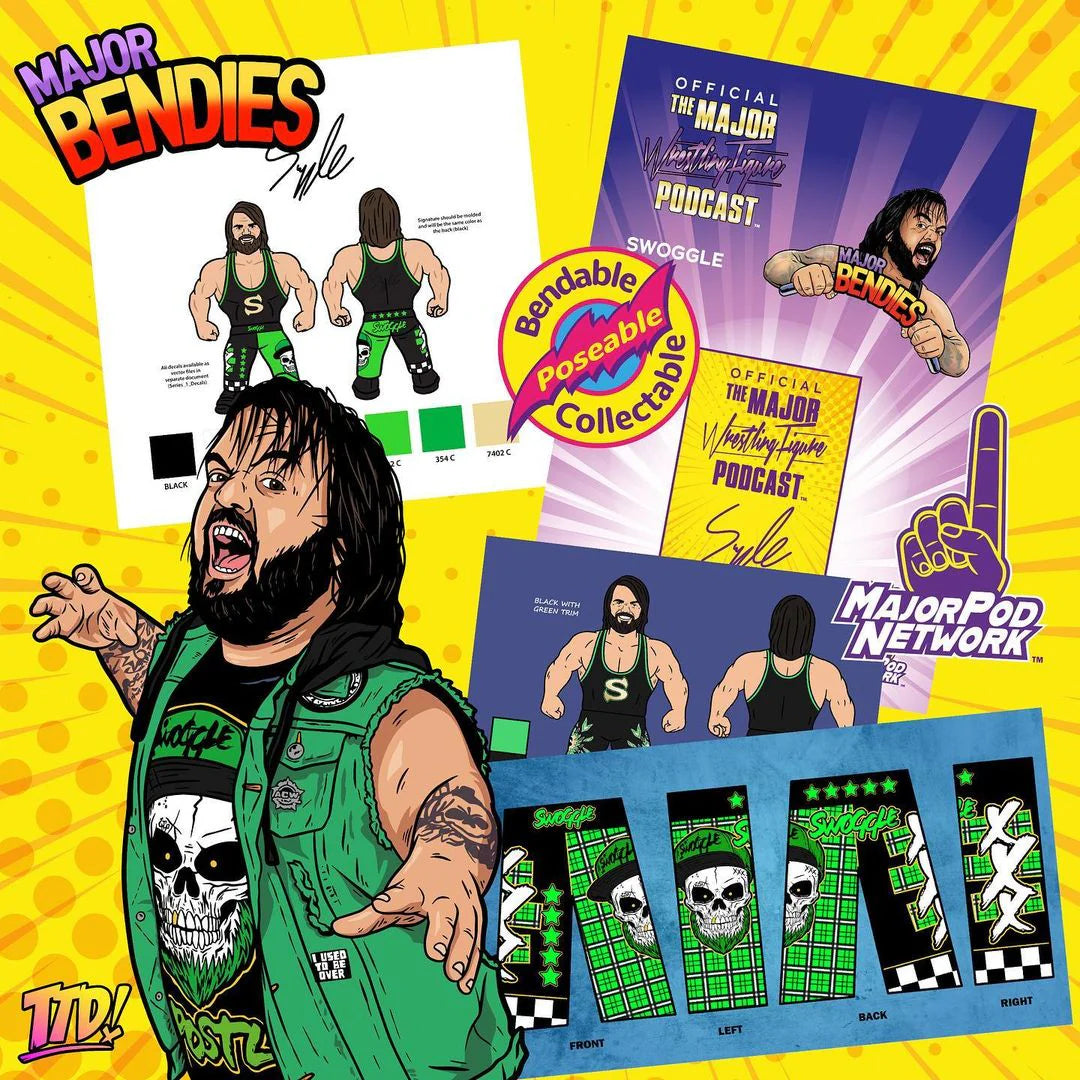 Major Wrestling Figure Podcast Major Bendies Series 1 Swoggle Action & Toy Figures PWcatalog