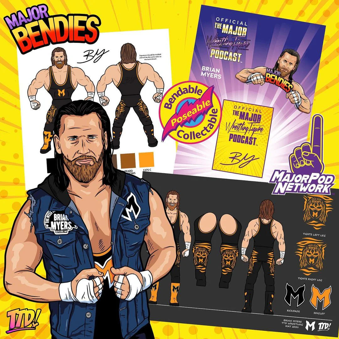 Major Wrestling Figure Podcast Major Bendies Series 1 Brian Myers Action & Toy Figures PWcatalog