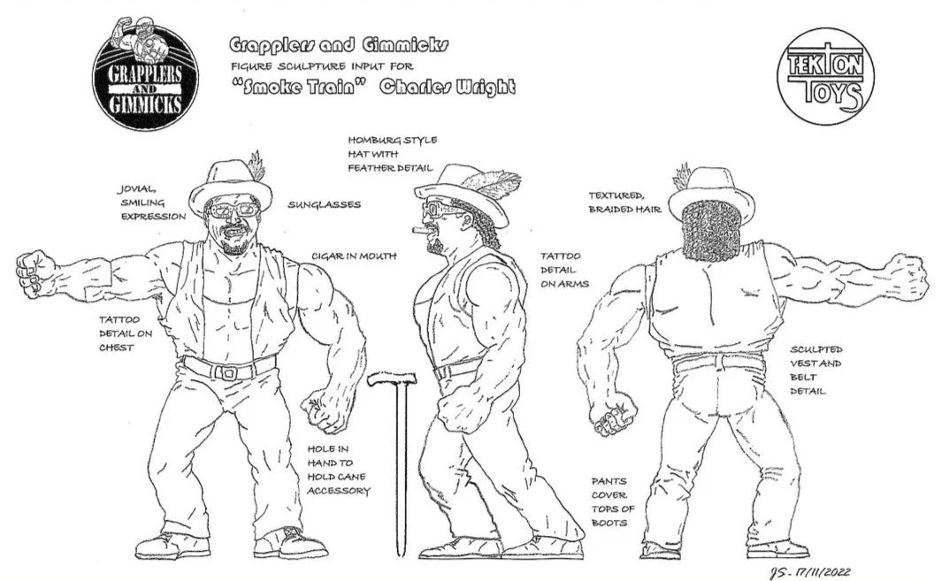 Grapplers & Gimmicks Series 1 "Smoke Train" Charles Wright [The Godfather] [SDCC Exclusive] PW Catalog