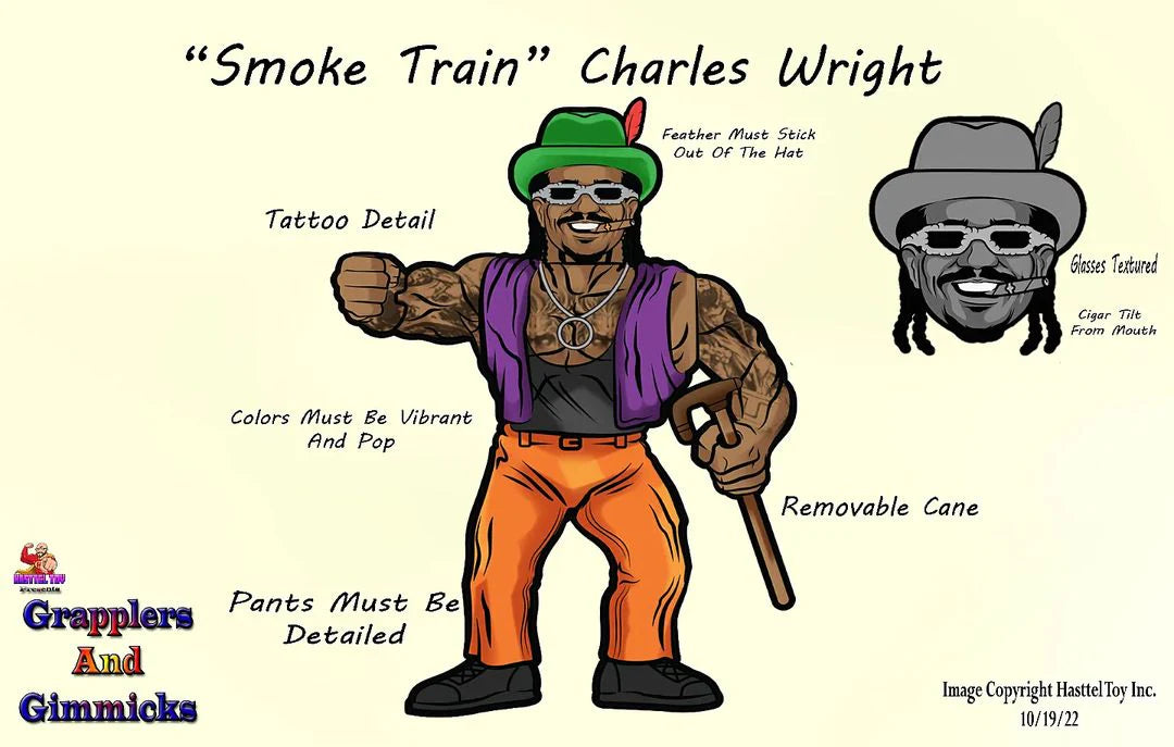 Grapplers & Gimmicks Series 1 "Smoke Train" Charles Wright [The Godfather] PW Catalog