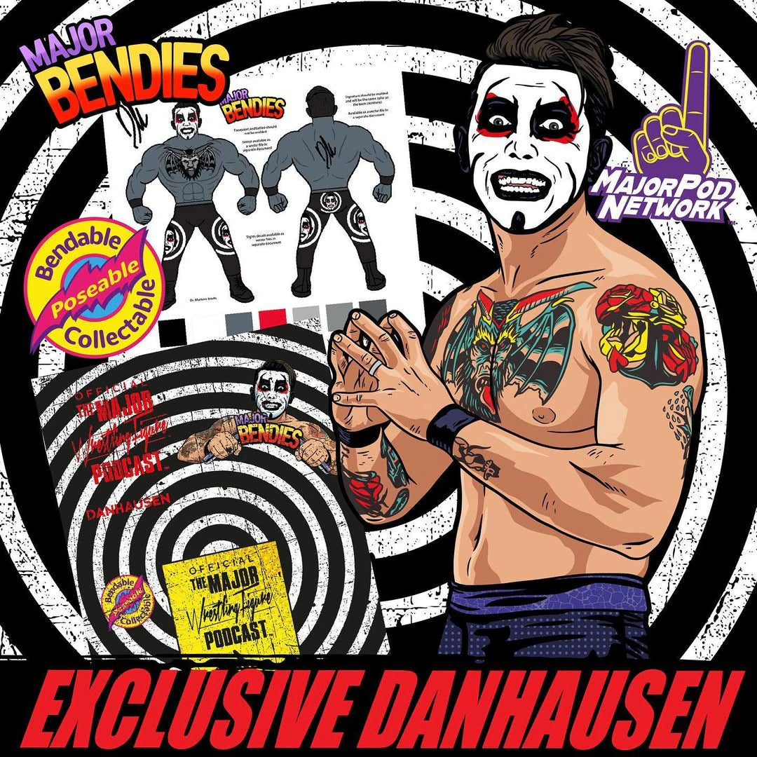 Major Wrestling Figure Podcast Major Bendies Danhausen [Exclusive] Action & Toy Figures PWcatalog