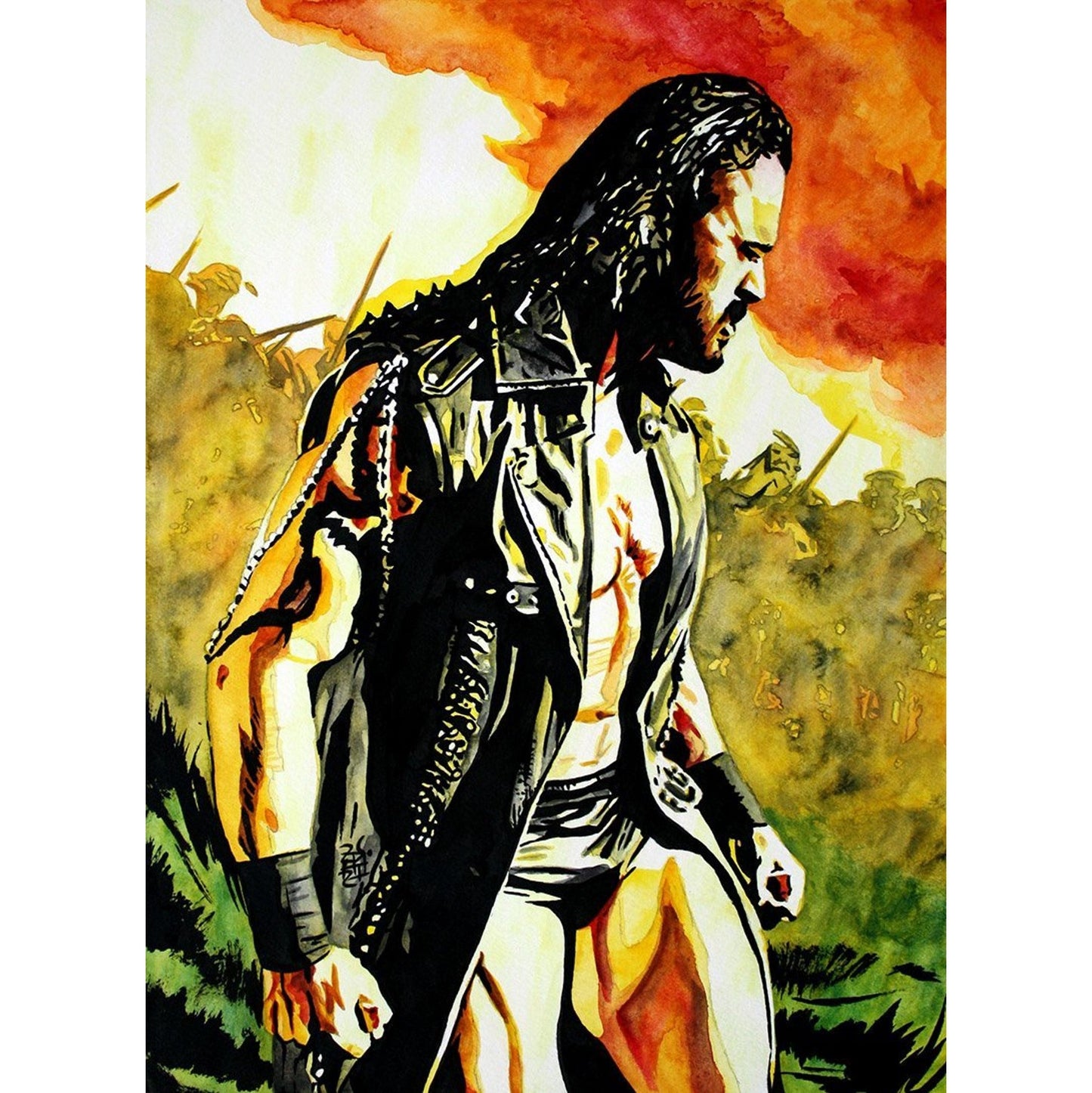 Drew McIntyre "Warrior" Rob Schamberger Art Print