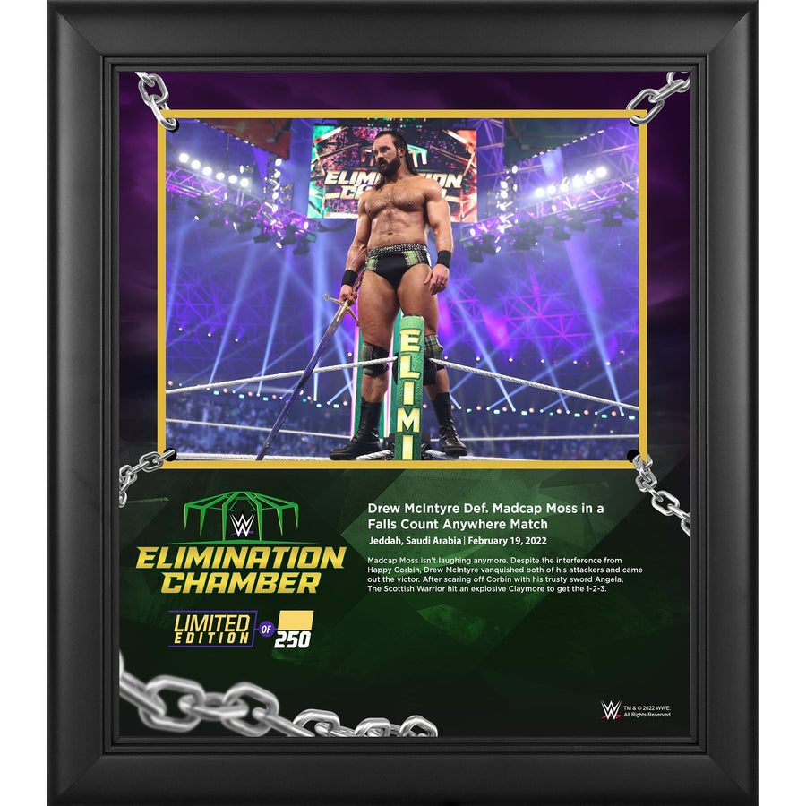 Drew McIntyre WWE Framed 15'' x 17'' 2022 Elimination Chamber Collage - Limited Edition of 250