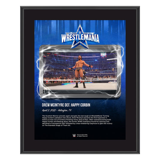 Drew McIntyre WrestleMania 38 10x13 Commemorative Plaque