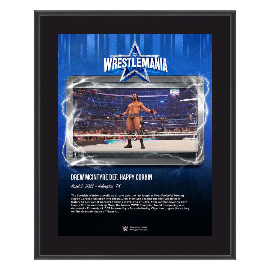 Drew McIntyre WrestleMania 38 10x13 Commemorative Plaque