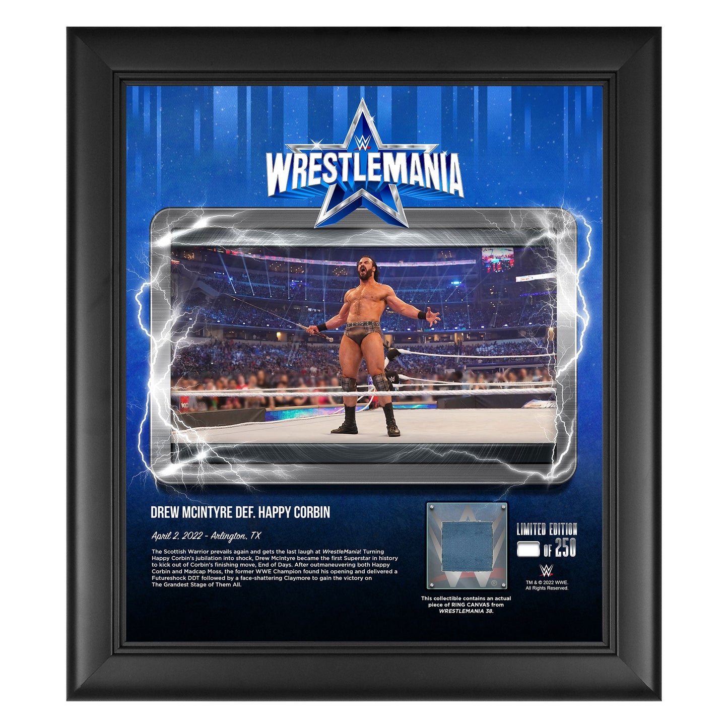 Drew McIntyre WrestleMania 38 15x17 Commemorative Plaque