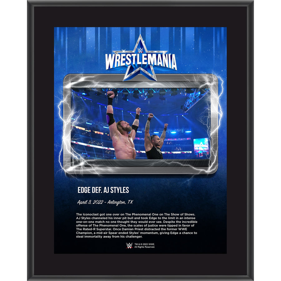 Edge 10.5" x 13" WrestleMania 38 Night 2 Sublimated Plaque