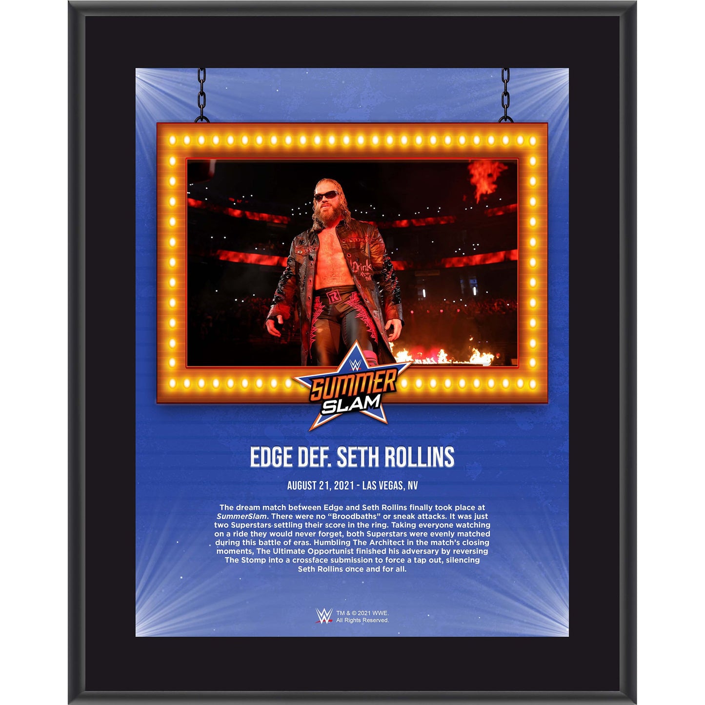 Edge Framed 10.5" x 13" 2021 SummerSlam Sublimated Plaque