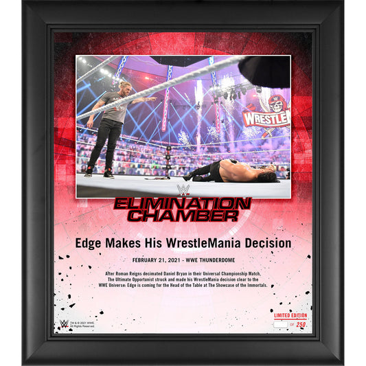 Edge Framed 15" x 17" 2021 Elimination Chamber Collage - Limited Edition of 250