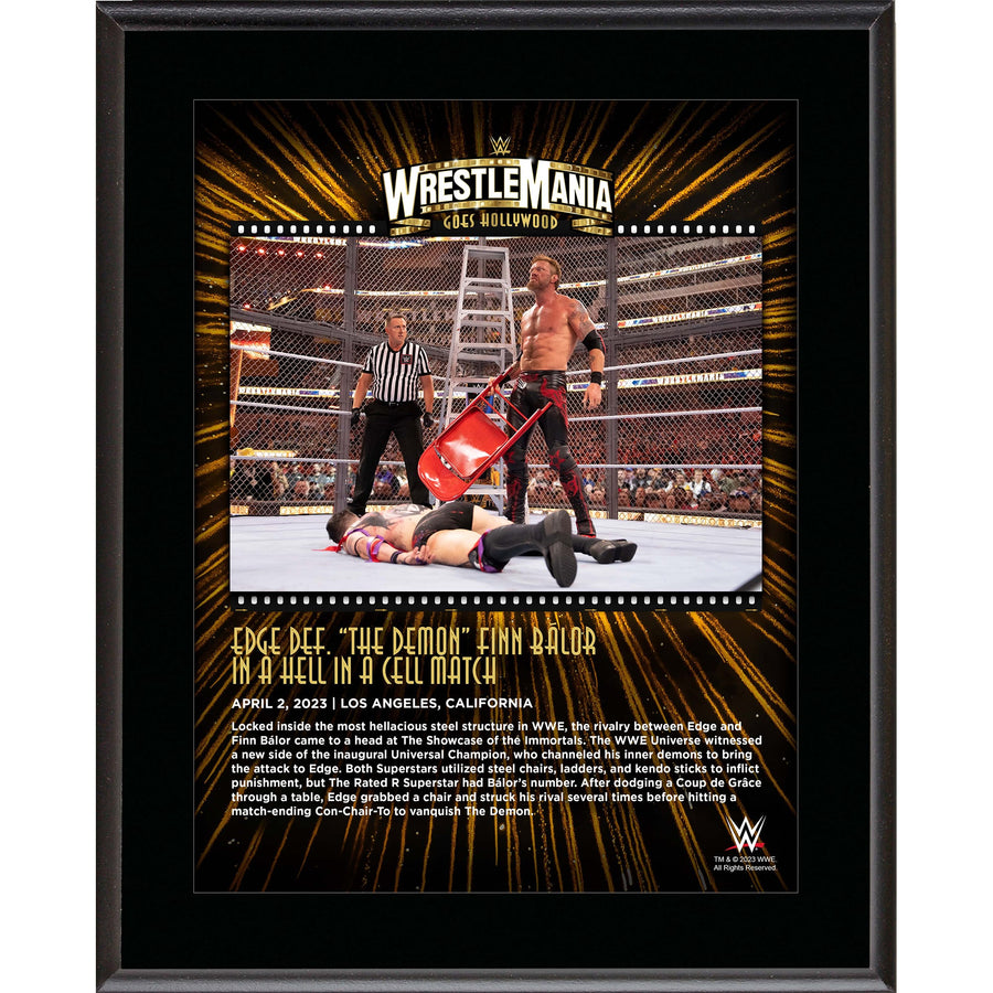 Edge WWE 10.5" x 13" 2023 WrestleMania 39 Night 2 Sublimated Plaque Wall Art & Posters PWcatalog