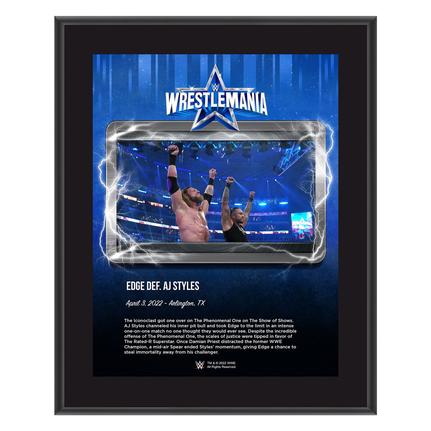 Edge & Damian Priest WrestleMania 38 10x13 Commemorative Plaque