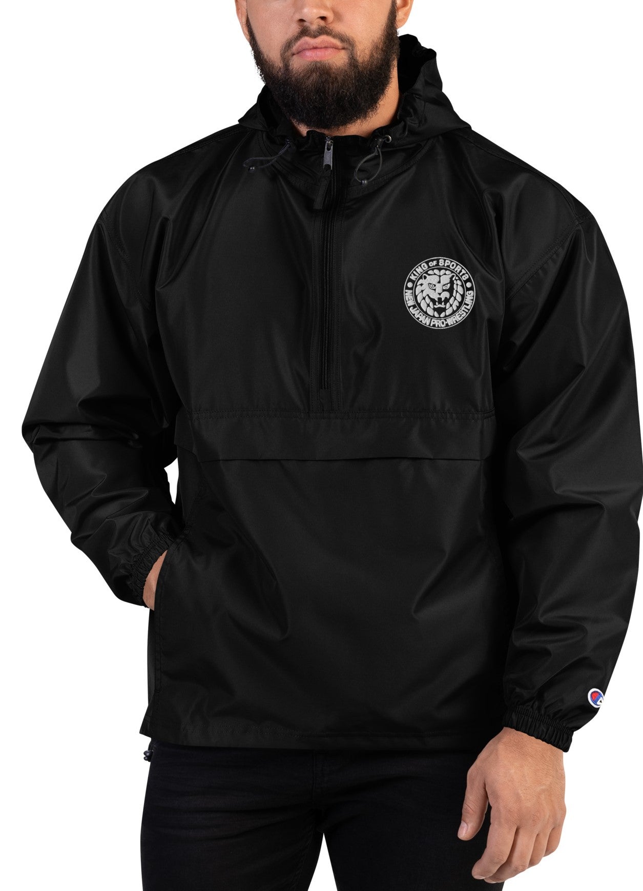 NJPW Lion Mark Embroidered Champion Packable Jacket Jacket PW Catalog