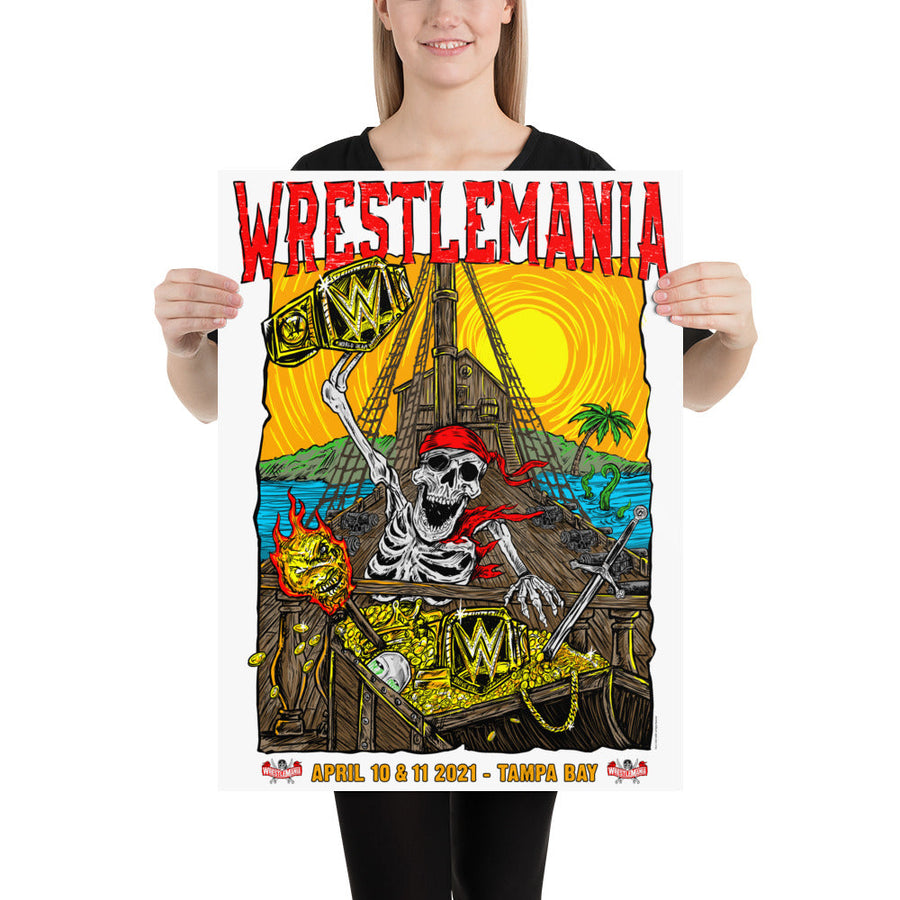 Wrestlemania 37 Illustrated Poster