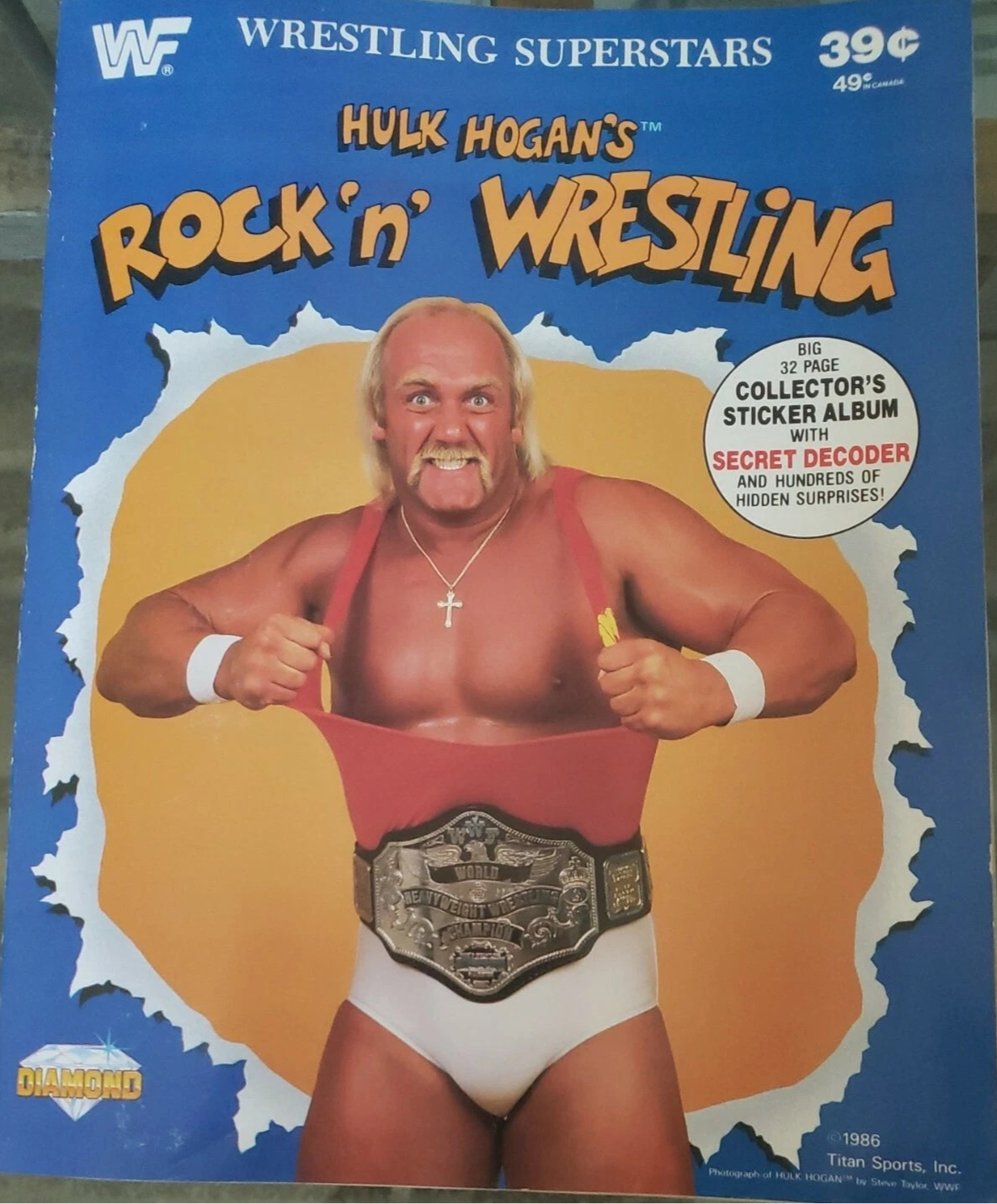 Hulk Hogan Rock & Wrestling Stickers Album 1986 Stickers Album PW Catalog