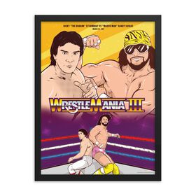 Ricky "The Dragon" Steamboat vs "Macho Man" Randy Savage 18x24 Framed Giclée Print