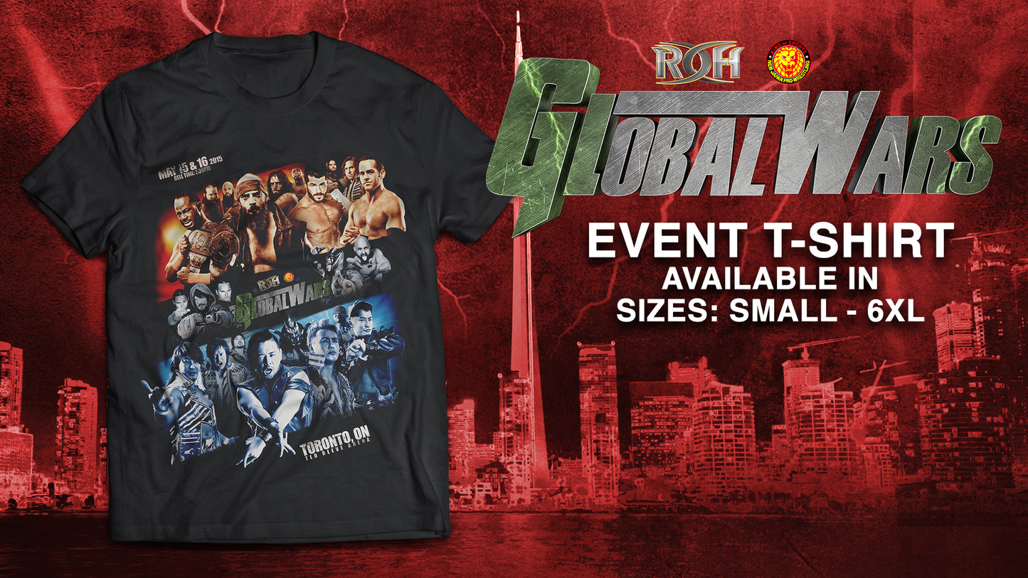 Ring of Honor "Global Wars '15" Event T-shirt