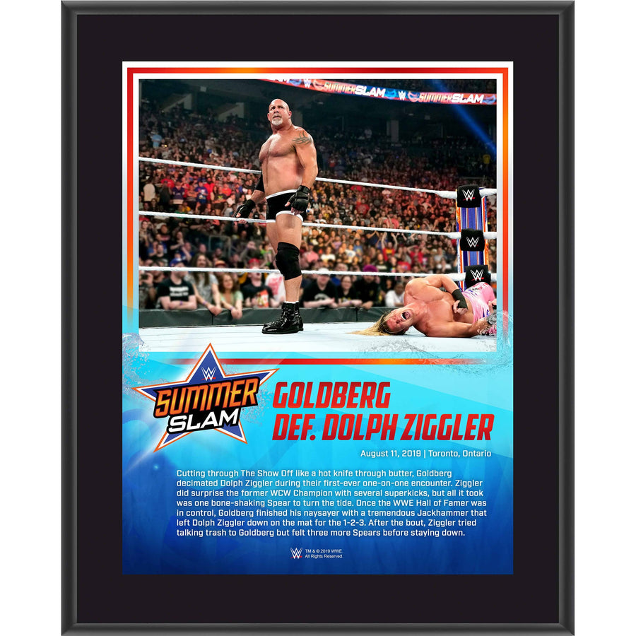 Goldberg Framed 10.5" x 13" 2019 SummerSlam Sublimated Plaque