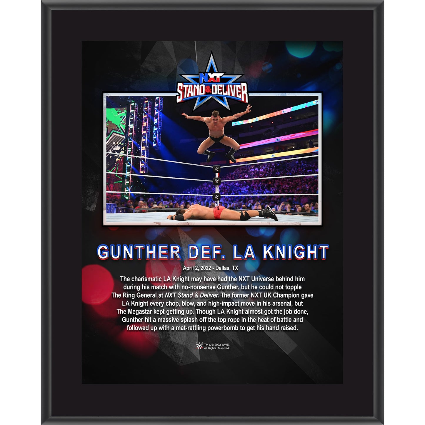 Gunther 10.5" x 13" 2022 Stand & Deliver Sublimated Plaque