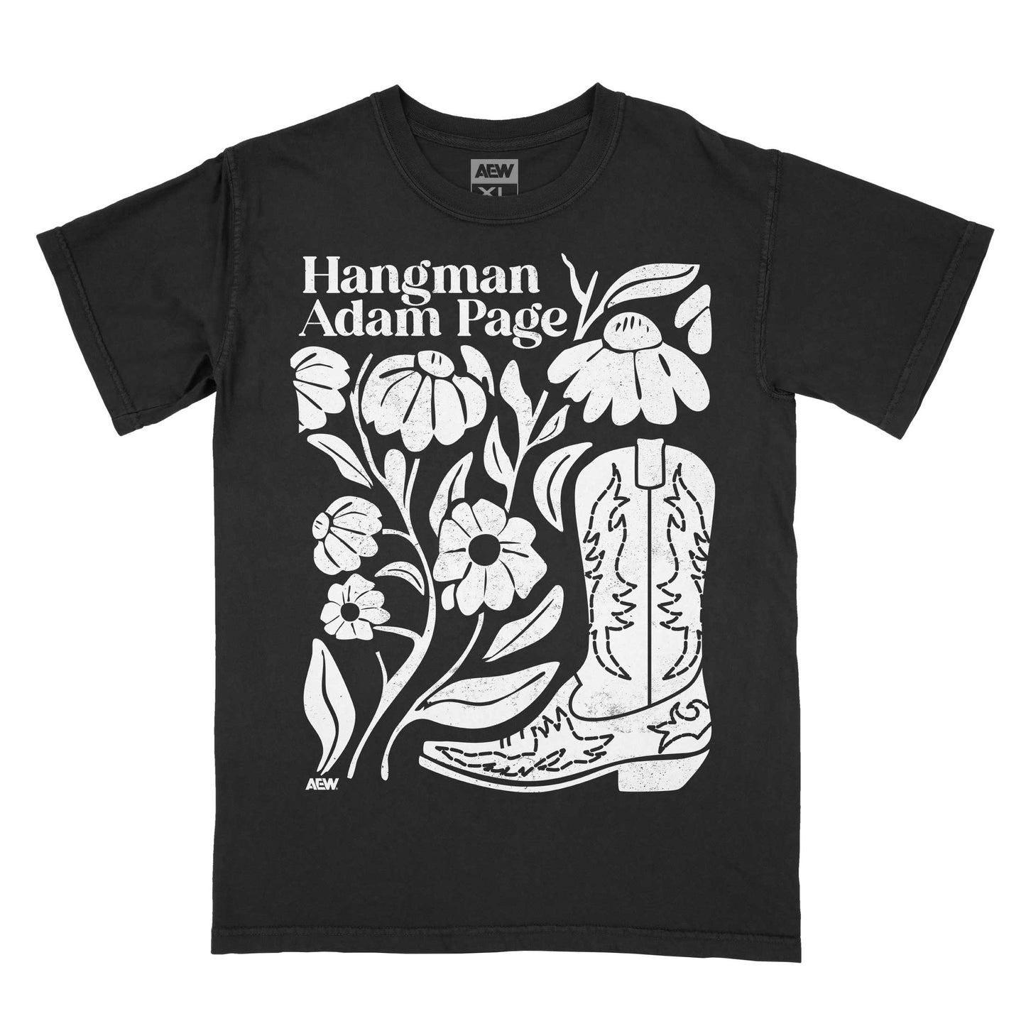 Hangman Adam Page Flowers is Plants T-Shirt Black T-Shirt PW Catalog