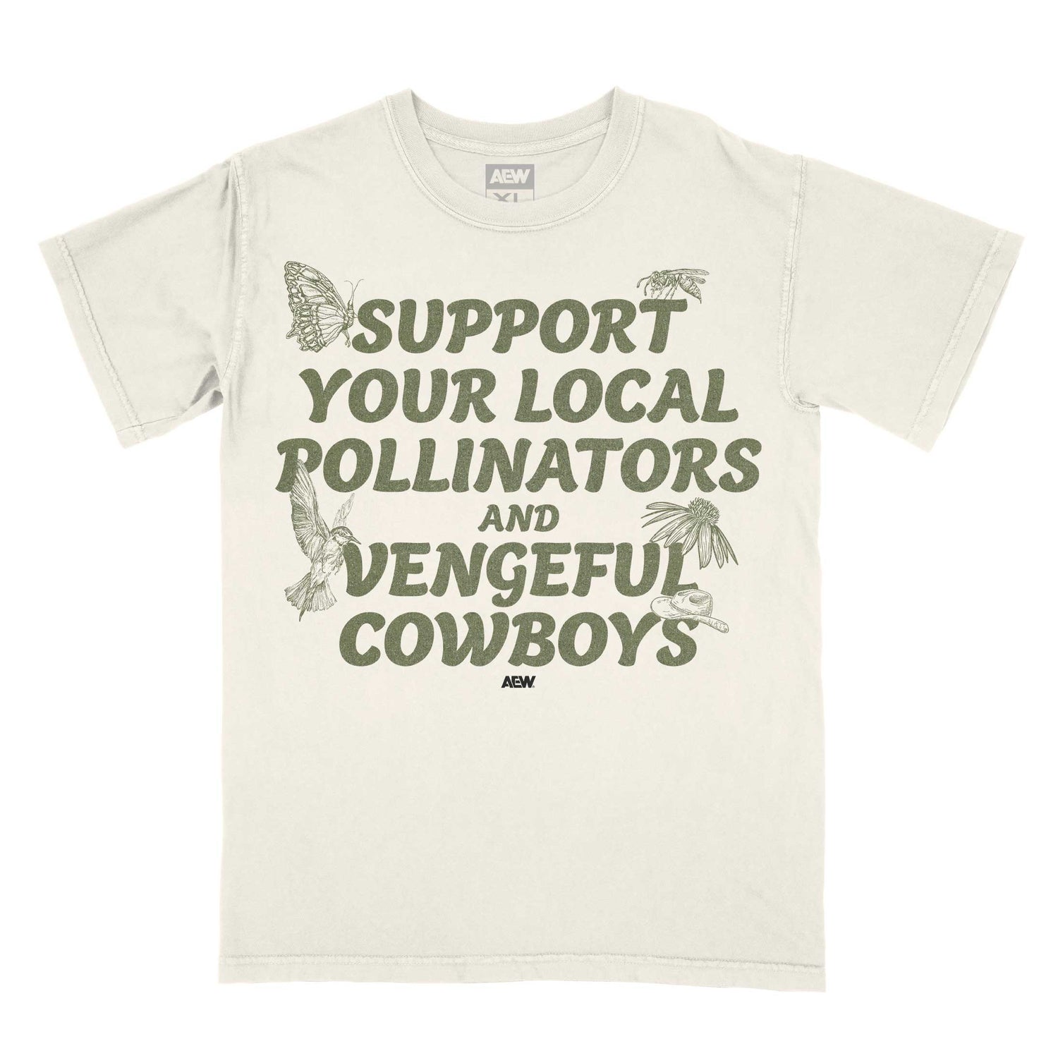 Hangman Adam Page Support Your Local Pollinators T-Shirt T-Shirt PW Catalog