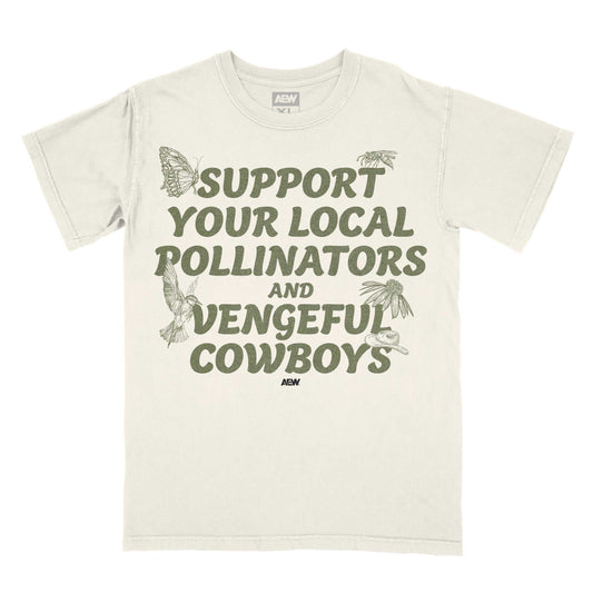 Hangman Adam Page Support Your Local Pollinators T-Shirt T-Shirt PW Catalog