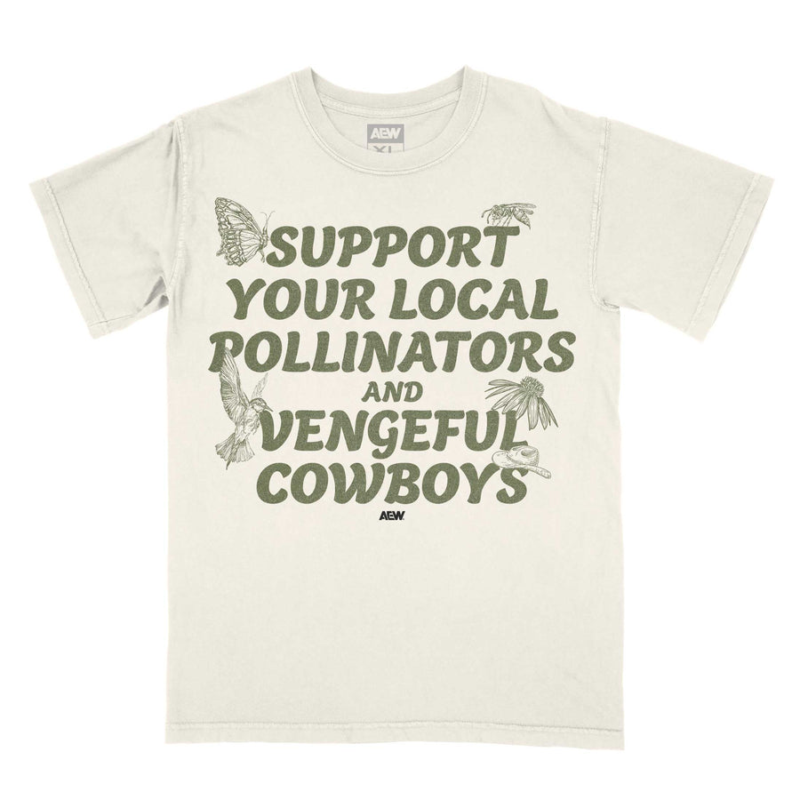Hangman Adam Page Support Your Local Pollinators T-Shirt T-Shirt PW Catalog