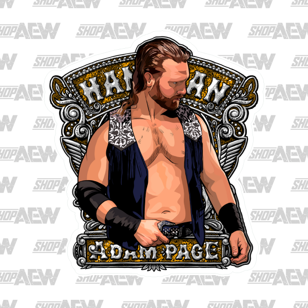 Hangman Adam Page Buckle Illustration Sticker Sticker PW Catalog