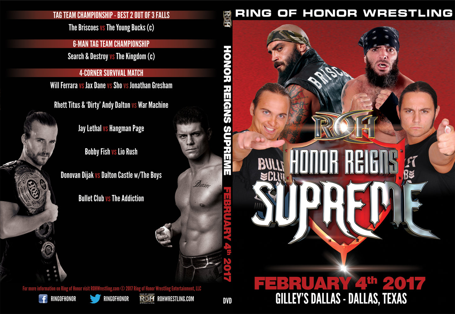 02/04/17 HONOR REIGNS SUPREME- DALLAS,TX (DVD)