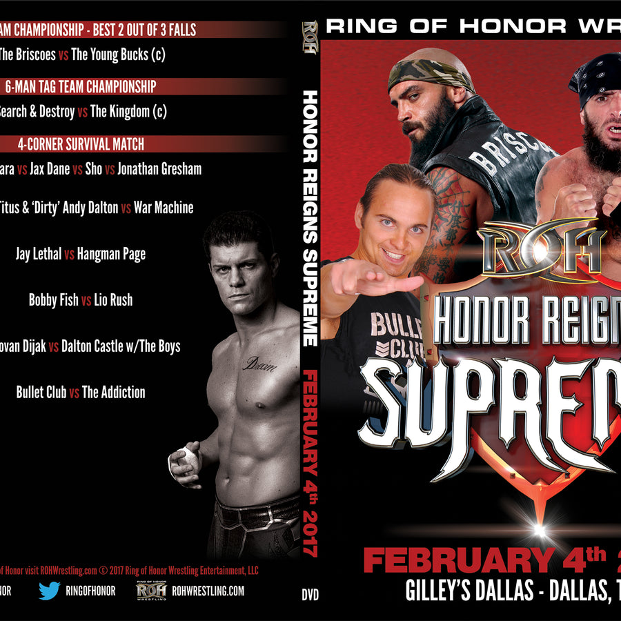 02/04/17 HONOR REIGNS SUPREME- DALLAS,TX (DVD)