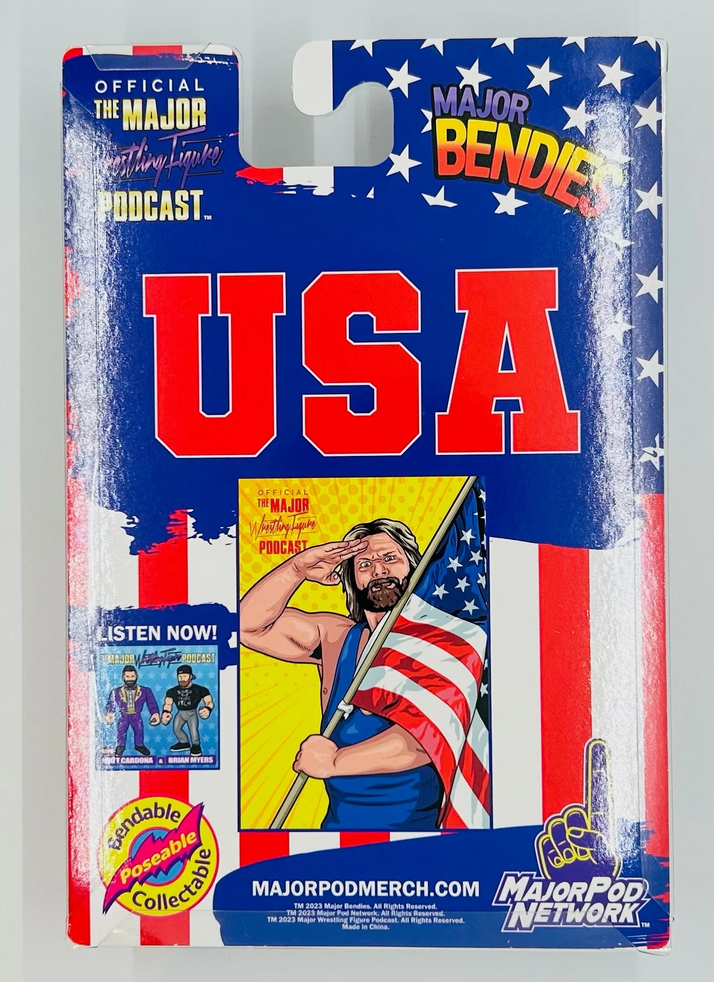 Major Wrestling Figure Podcast Major Bendies Hacksaw Jim Duggan (4th of July) Action & Toy Figures PWcatalog