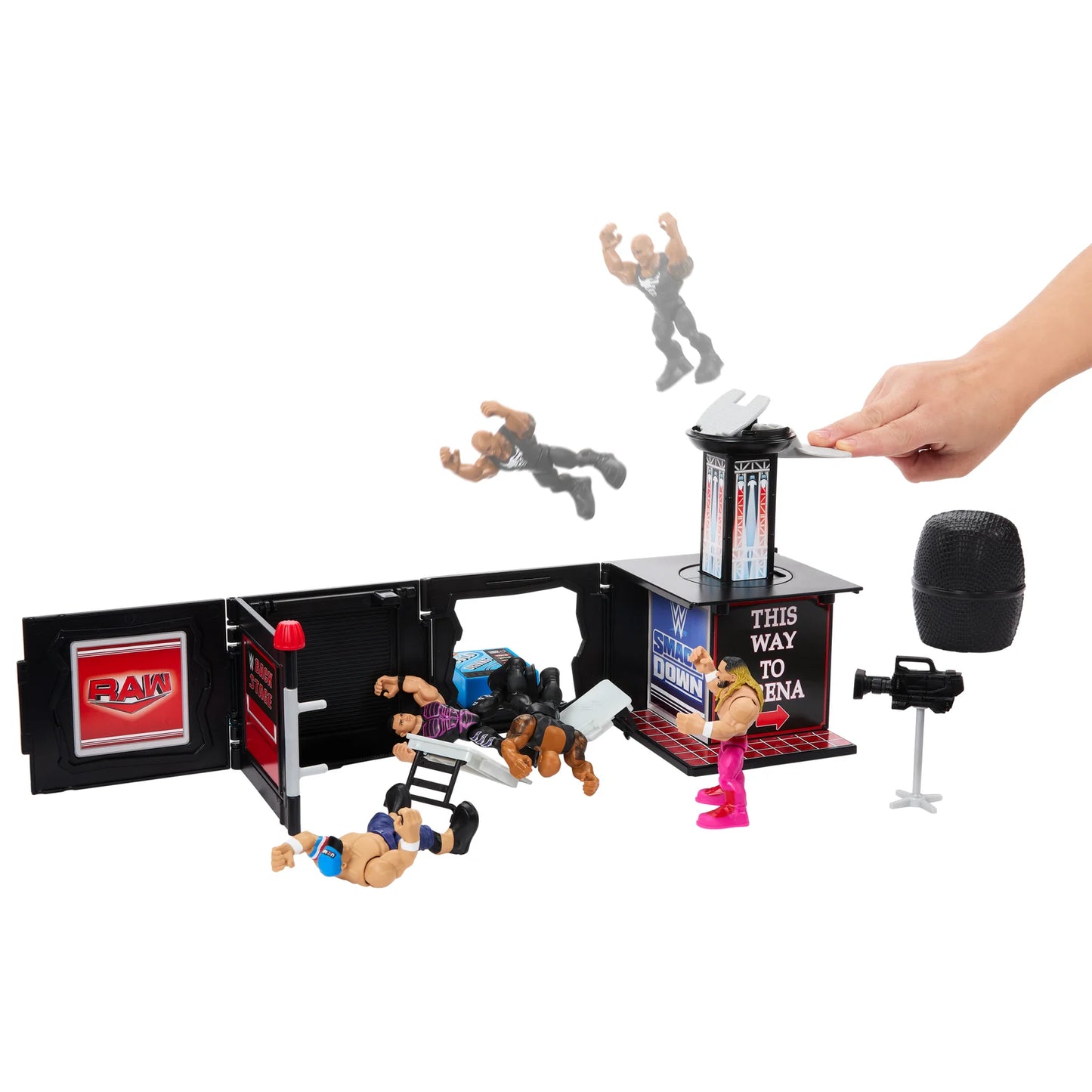 WWE Mattel Knuckle Crunchers Final Boss Microphone Playset With The Rock Action & Toy Figures PWcatalog