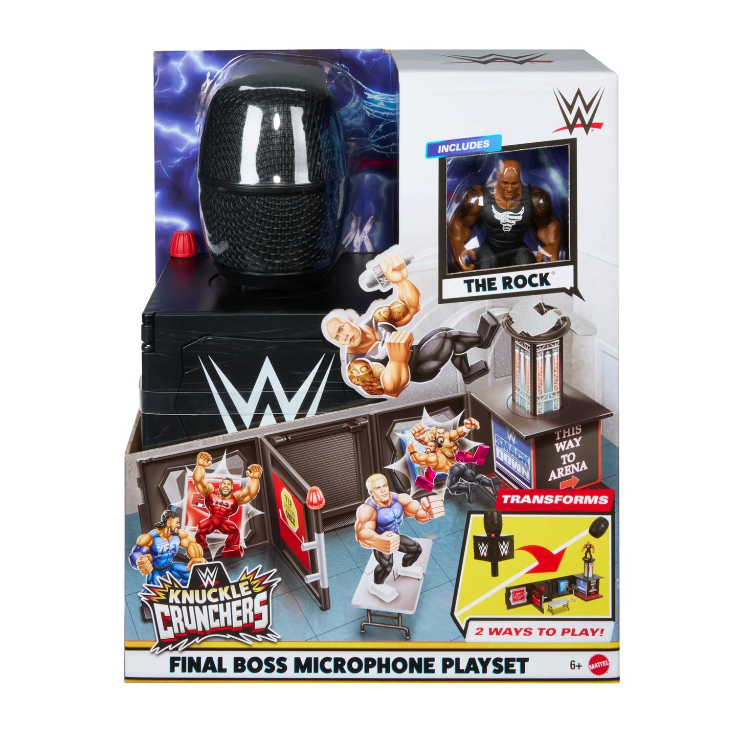 WWE Mattel Knuckle Crunchers Final Boss Microphone Playset With The Rock Action & Toy Figures PWcatalog