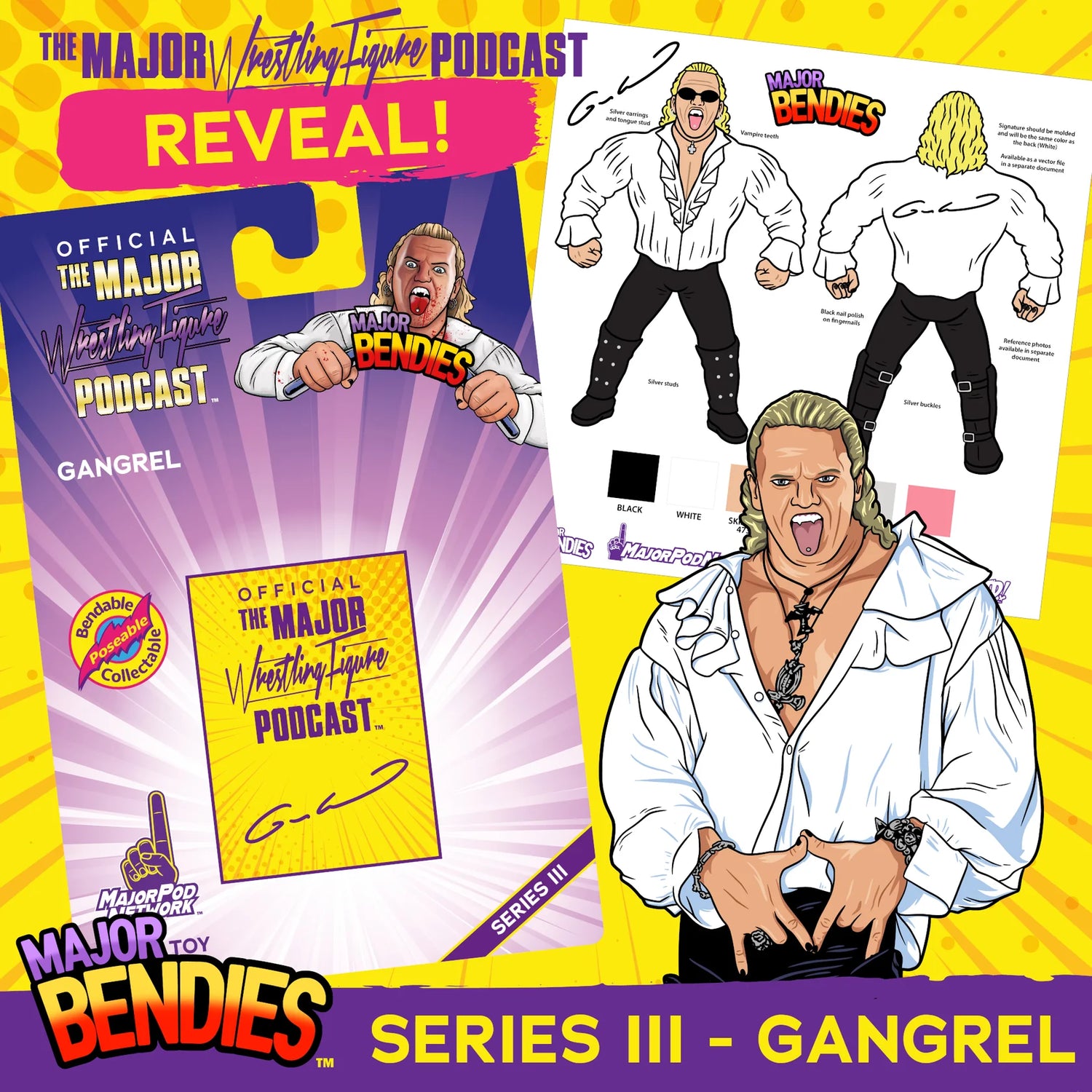 Major Wrestling Figure Podcast Major Bendies Series 3 Gangrel Action & Toy Figures PWcatalog