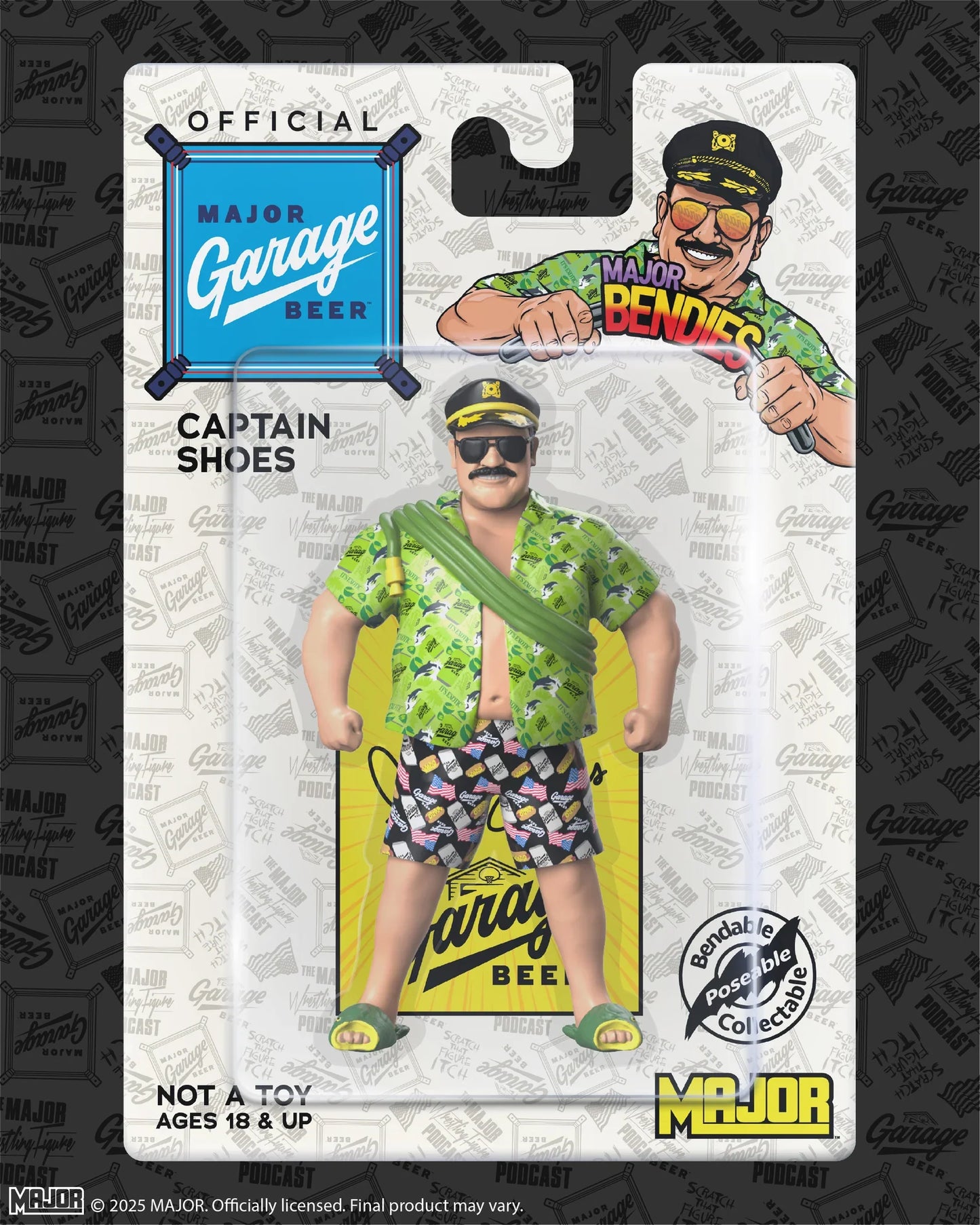 Major Wrestling Figure Podcast Major Bendies Captain Joe Shoes [Garage Beer Variant] Action & Toy Figures PWcatalog