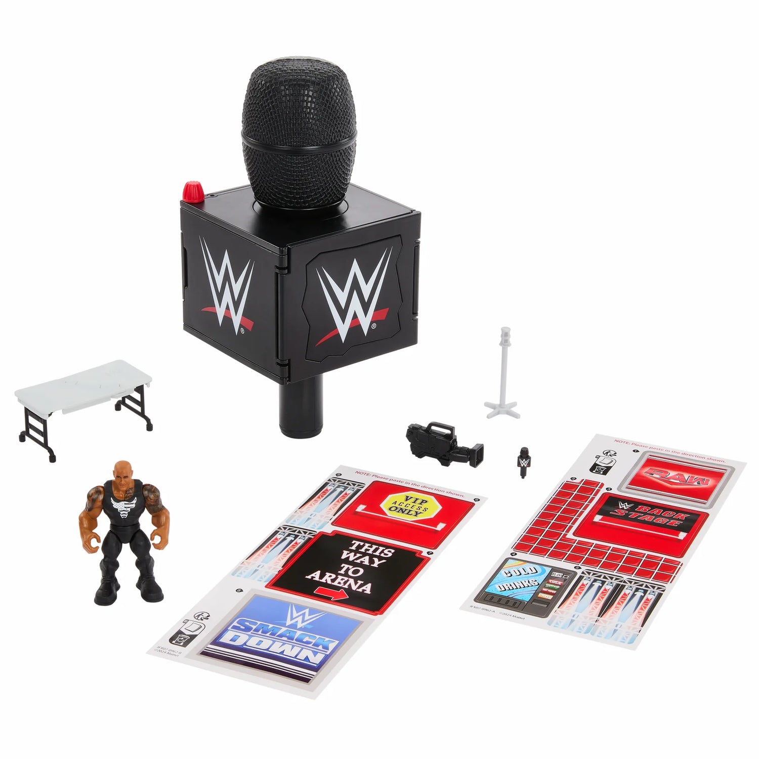 WWE Mattel Knuckle Crunchers Final Boss Microphone Playset With The Rock Action & Toy Figures PWcatalog