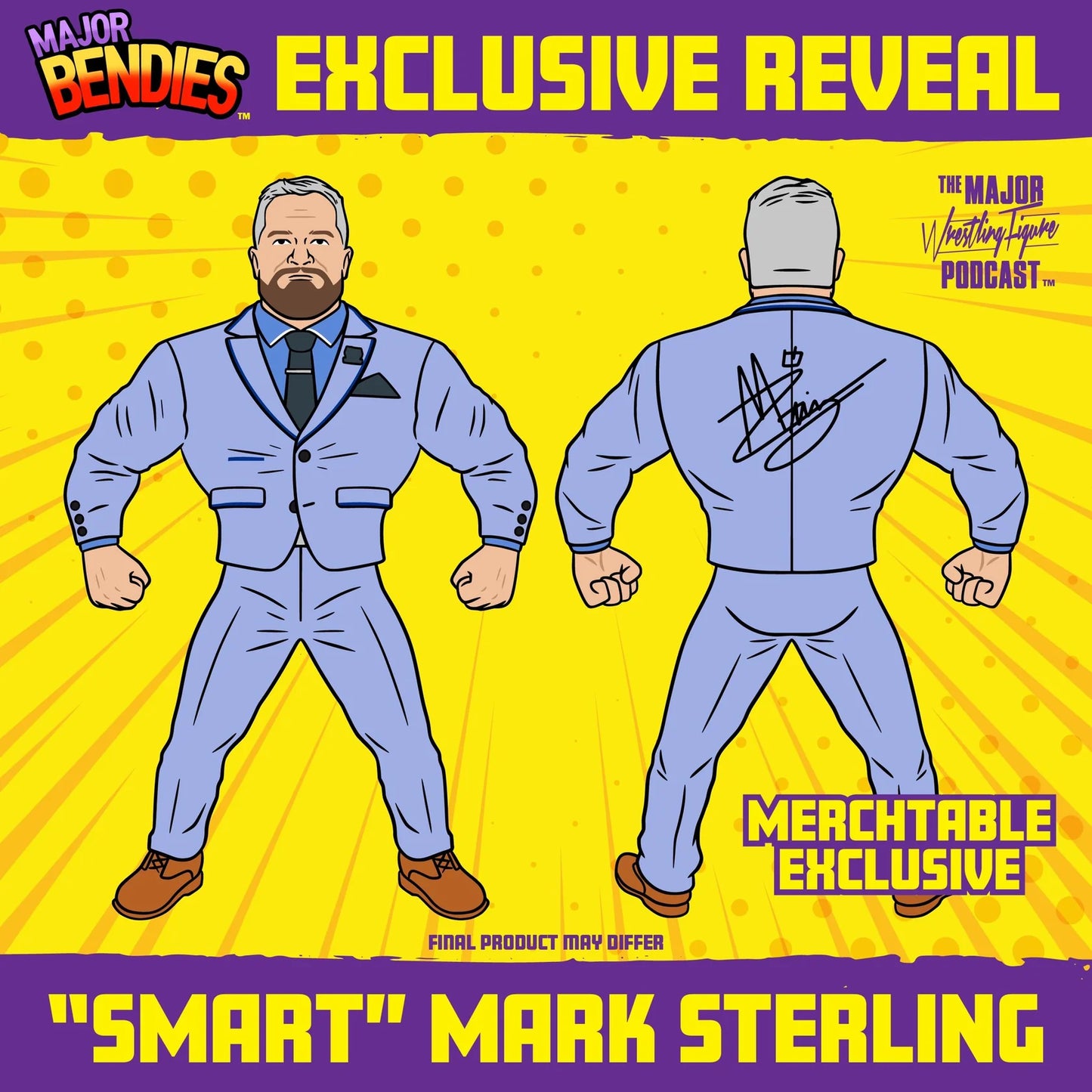 Major Wrestling Figure Podcast Major Bendies "Smart" Mark Sterling [Twitch Exclusive] Action & Toy Figures PWcatalog