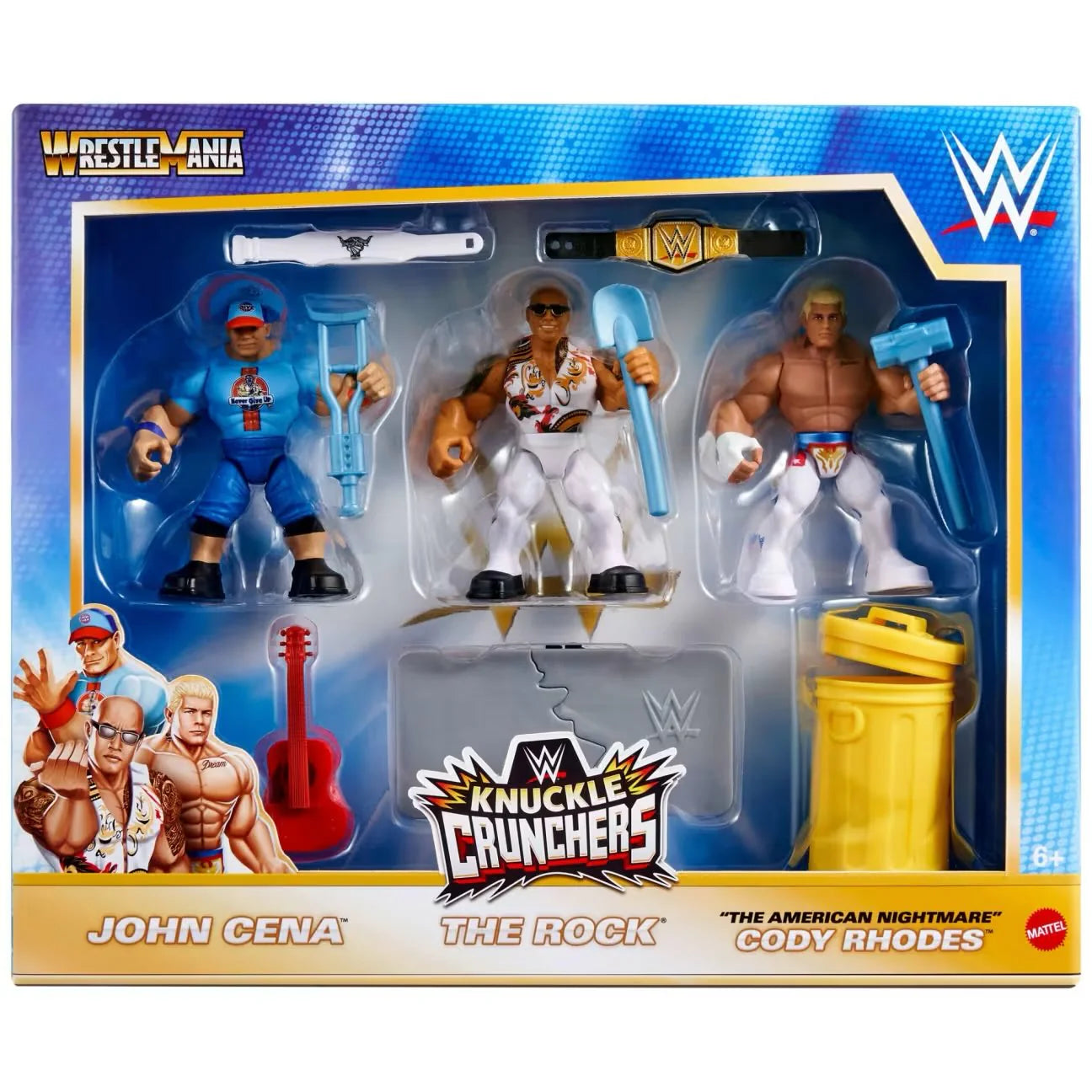 WWE Mattel Knuckle Crunchers WrestleMania 3-Pack Action & Toy Figures PWcatalog