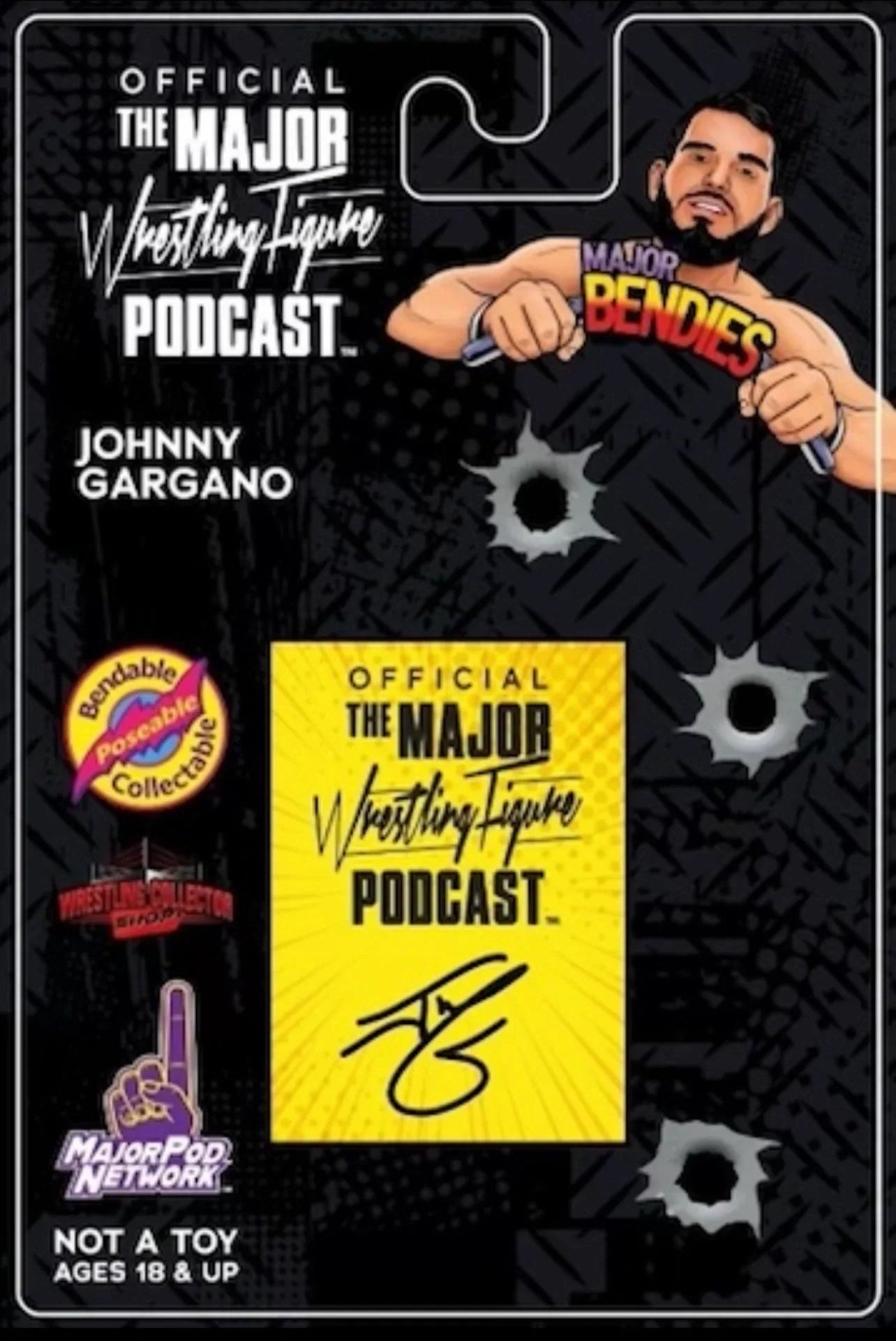 Major Wrestling Figure Podcast Major Bendies Johnny Gargano [Exclusive] Action & Toy Figures PWcatalog