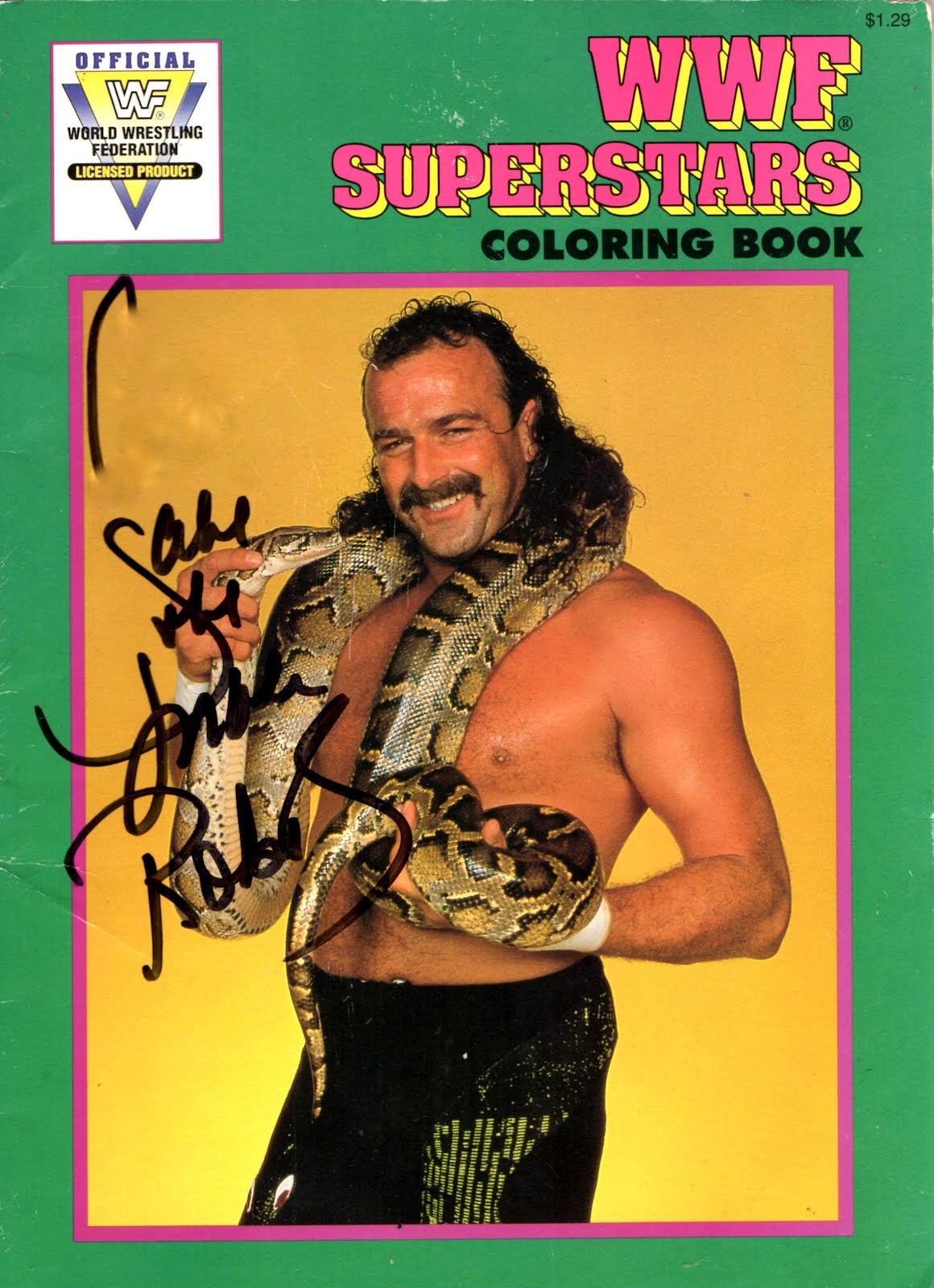 1991 WWF Superstars Jake the snake roberts Coloring Book