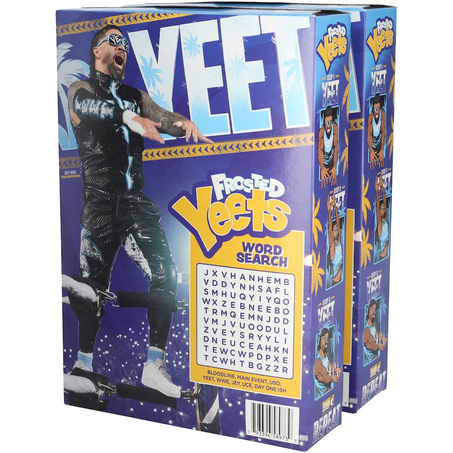 Jey Uso WWE Frosted Yeets Cereal Box PWcatalog