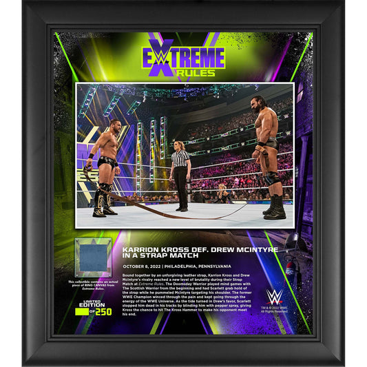 Karrion Kross Framed 15" x 17" 2022 Extreme Rules Collage with a Piece of Match-Used Canvas - Limited Edition of 250