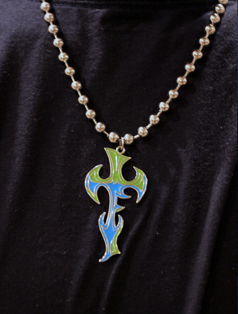 Jeff Hardy "Large Ball Chain Cross Necklace"