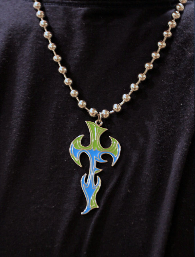 Jeff Hardy "Large Ball Chain Cross Necklace"