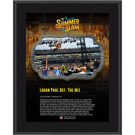 Logan Paul 10.5" x 13" 2022 SummerSlam Sublimated Plaque