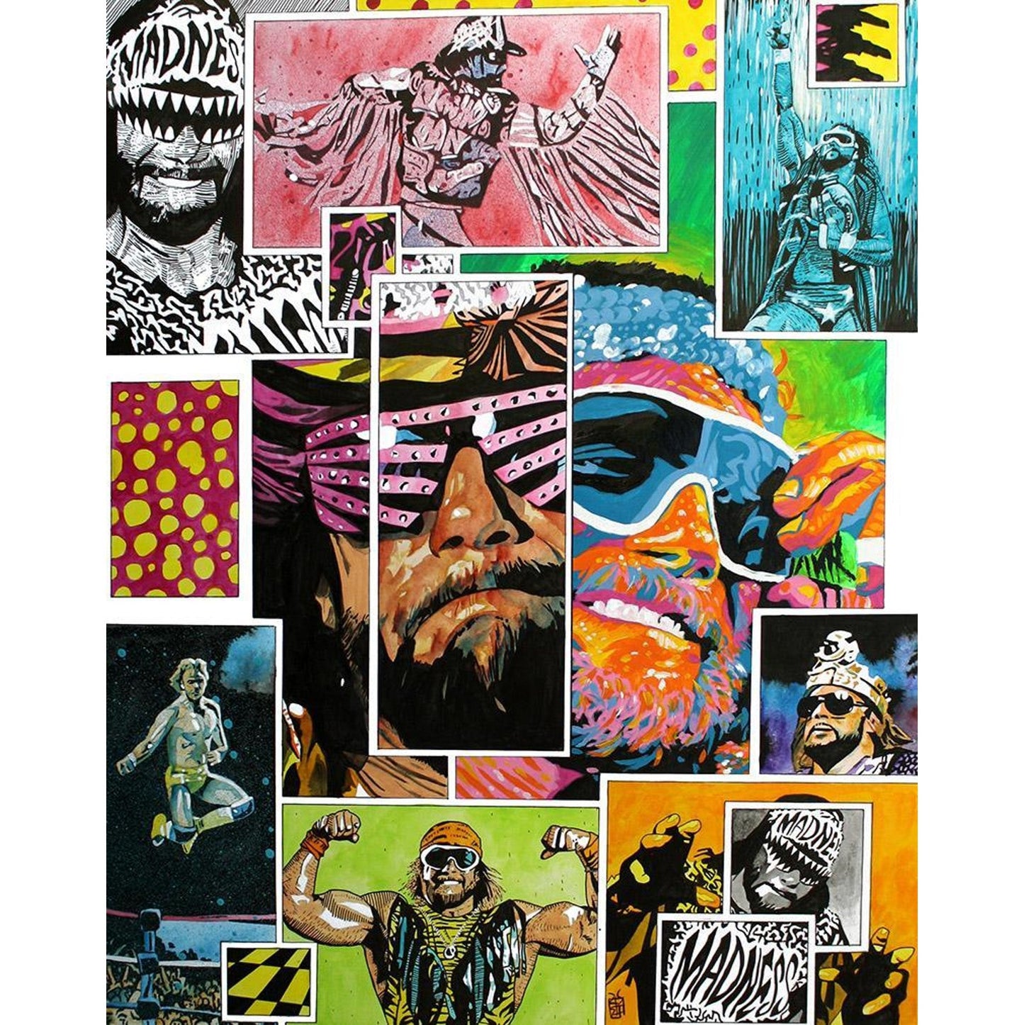 Macho Man Randy Savage "Mosaic" Rob Schamberger Art Print