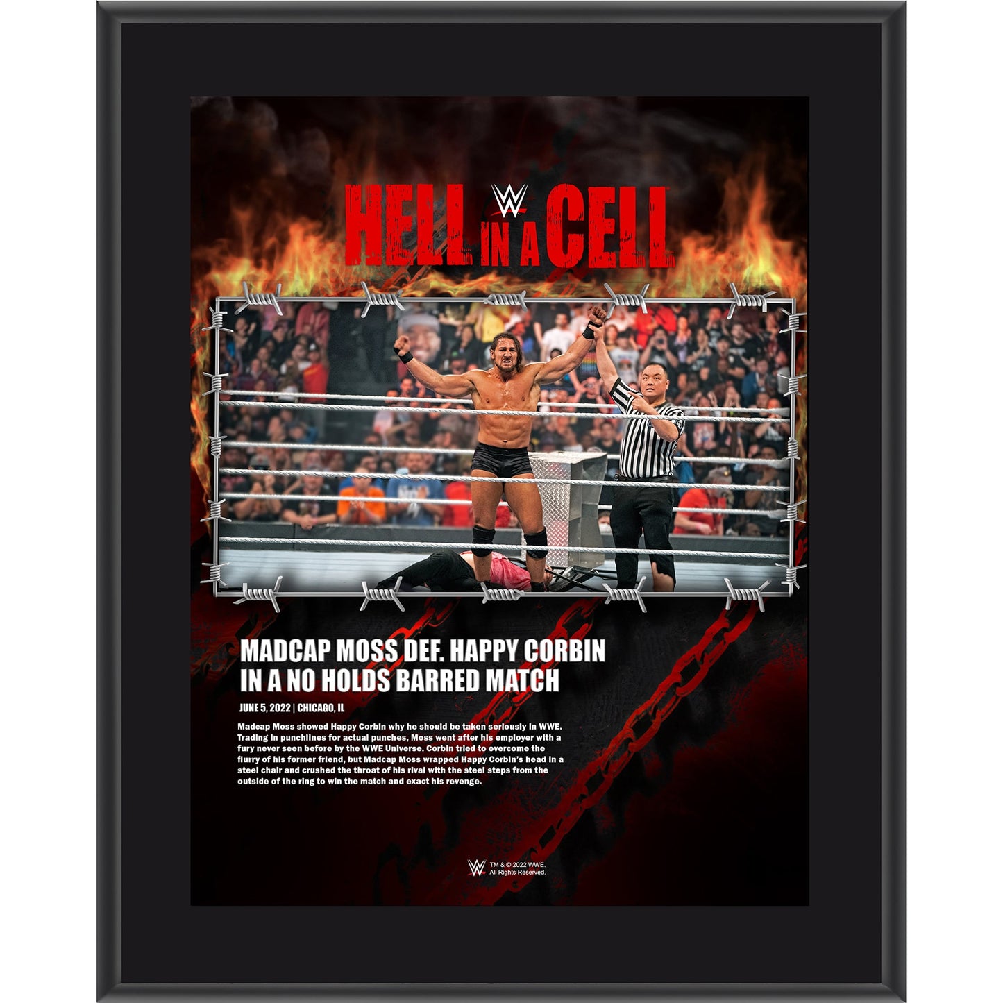 Madcap Moss 10.5" x 13" 2022 Hell in a Cell Sublimated Plaque