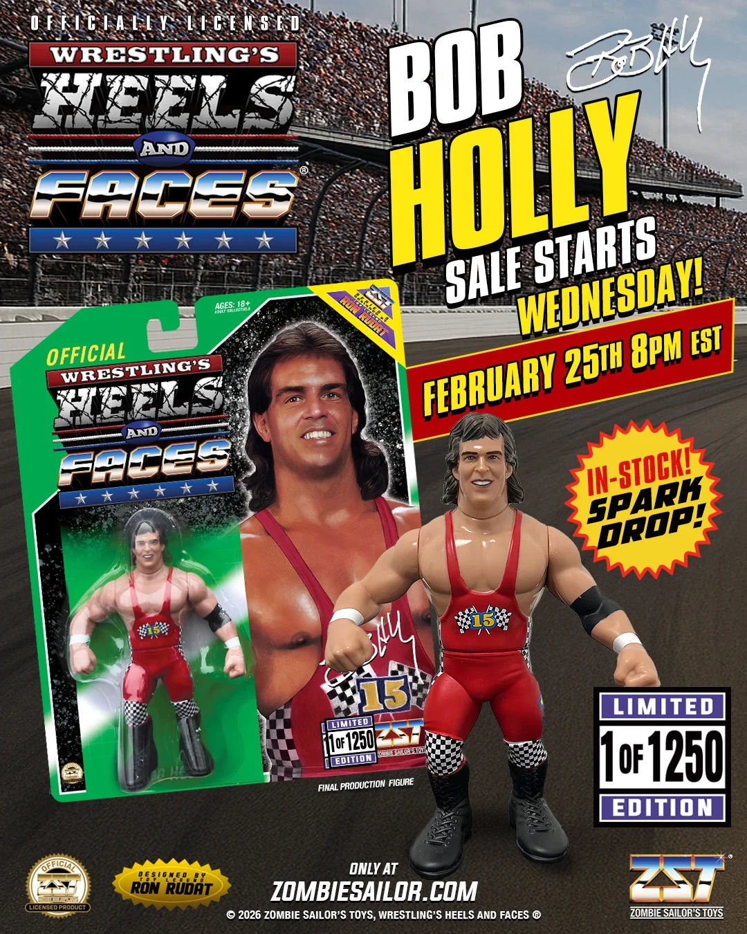 Zombie Sailor's Toys Wrestling's Heels & Faces 5 Bob Holly Limited Edition of 1250